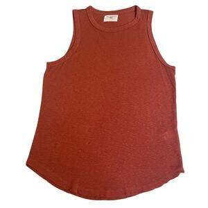 SOL Angeles Red/Coral Light Weight Classic Beach Style Loose Fit Tank Top Small